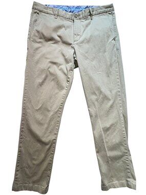 Tommy Bahama Men's Slim Fit Casual Chino Pants Flat Front Size 35x32 Beige Solid